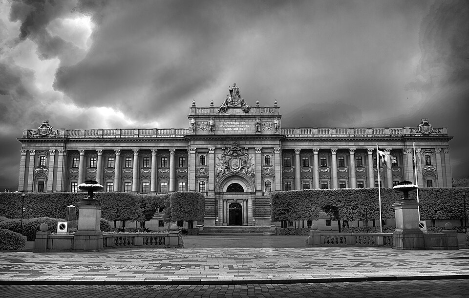 The Swedish Parliament building in Stockholm